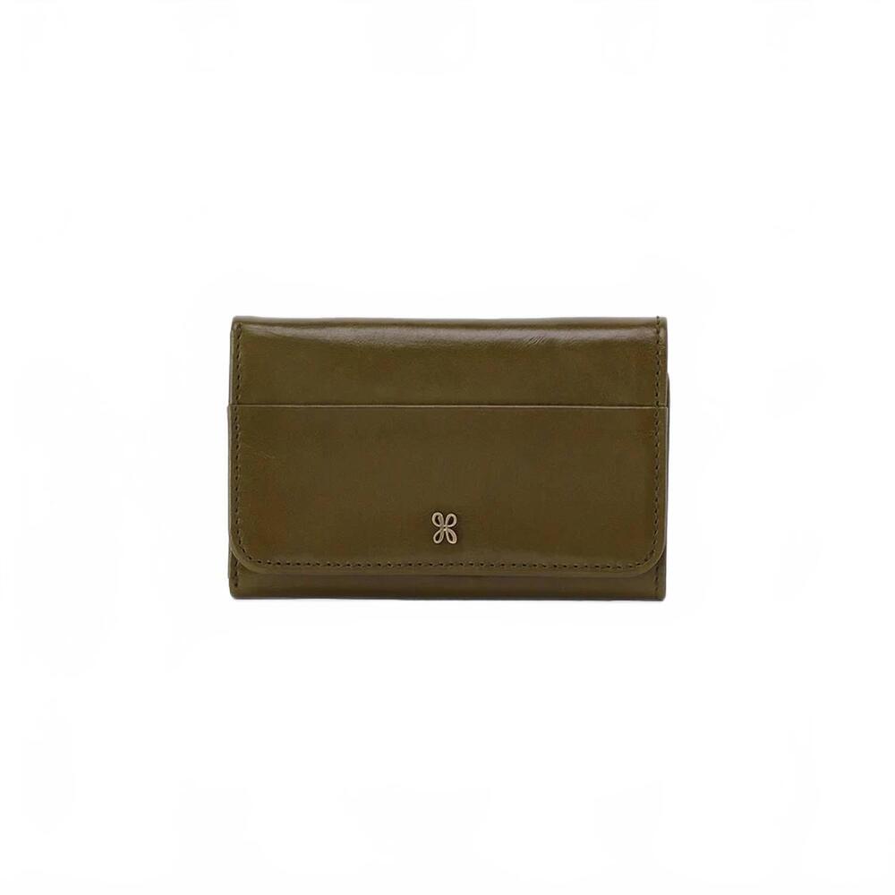 NEW HOBO women's jill trifold wallet in olive veil